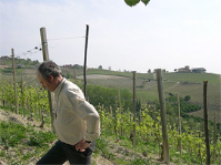 Mauro Mascarello walking in Monprivato.